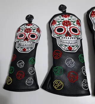 3 Fundas de Golf Calavera Mexicana