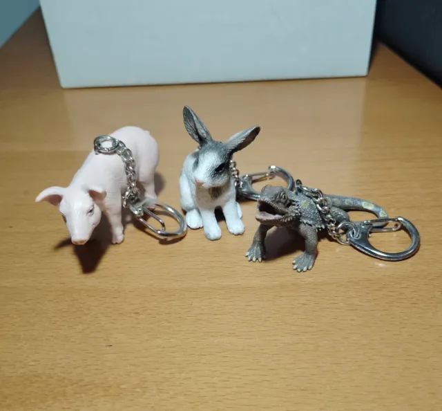 3 Llaveros Schleich Animales exclusivos.