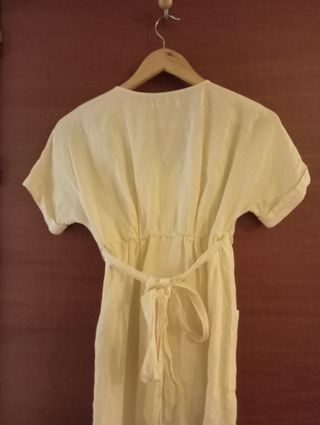 Vestido Zara Lino beige niña