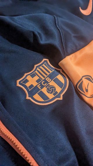 Conjunto chaqueta FC. Barcelona Nike Azul Naranja