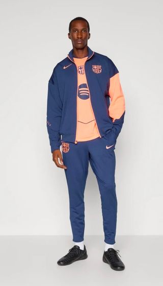 Conjunto chaqueta FC. Barcelona Nike Azul Naranja