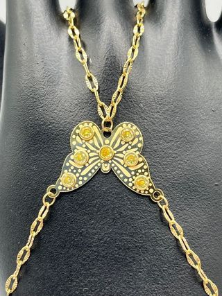 PULSERA MANITA MARIPOSA PEQ.  PIEDRA VERDE.ORO 18K