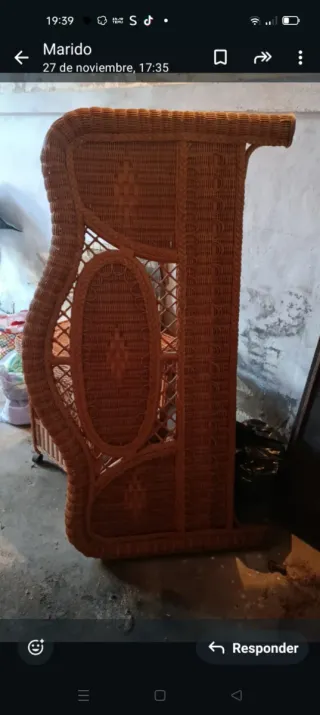 Cabecero  de mimbre - matrimonio