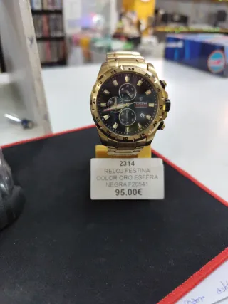 Reloj Festina Cronógrafo Dorado Esfera Negra