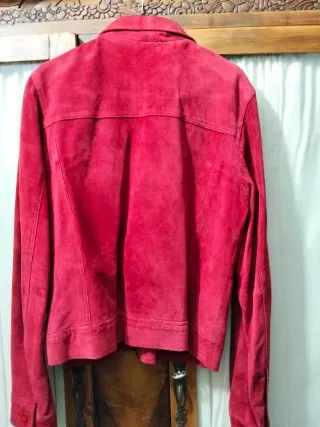 Chaqueta de ante roja
