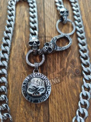 Catena Portafoglio Harley Davidson skull est1903