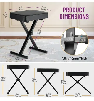 Taburete Piano Cahaya Negro