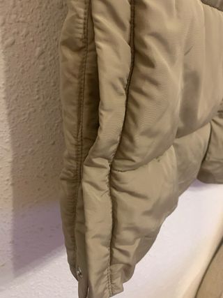 Chaleco largo acolchado mujer beige