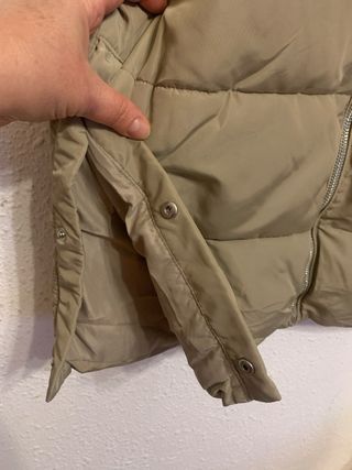 Chaleco largo acolchado mujer beige