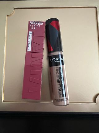 Maybelline Super Stay Vinyl Ink + L'Oréal Infailli