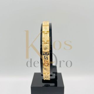 PULSERA TIPO CARTIER MEDUSA Y GRECA 18K