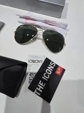 Gafas Ray-Ban Aviator Doradas Verdes