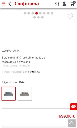 Sofá cama MIXX con almohadas de respaldos 3 plazas