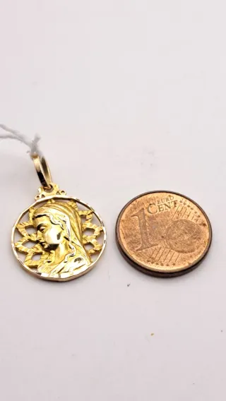 Medalla Virgen Niña Oro 18k