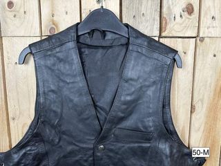 CHALECO T-M DE MOTO GARIBALDI CUERO NEGRO