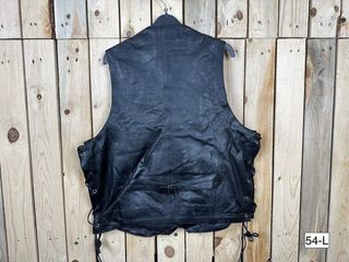 CHALECO T-L DE MOTO GARIBALDI CUERO NEGRO 54