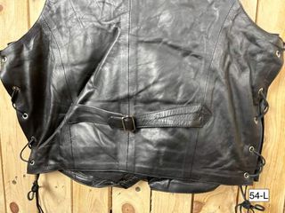 CHALECO T-L DE MOTO GARIBALDI CUERO NEGRO 54