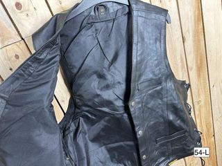 CHALECO T-L DE MOTO GARIBALDI CUERO NEGRO 54