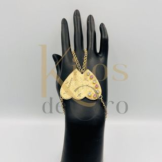 PULSERA MANITA CORAZON DOBLE ORO 18K