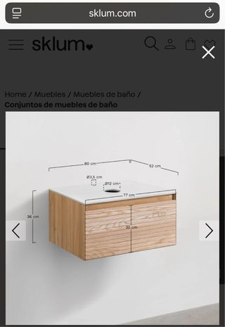 Mueble de baño madera fresno Tedrik