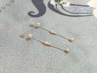 Pendientes colgantes perlas plata