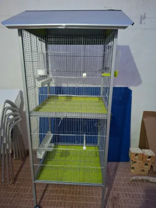 Jaula para pájaros de 2 pisos