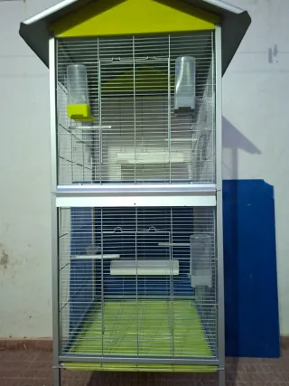 Jaula para pájaros de 2 pisos