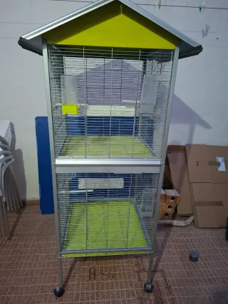 Jaula para pájaros de 2 pisos