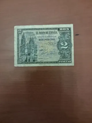 Billete 2 Pesetas Burgos 1938
