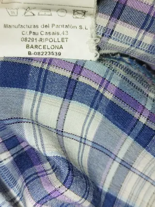 Camisa cuadros Escocia Echa en Barcelona Spain T.L