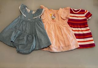 Lote 3 vestidos de verano de bebé niña
