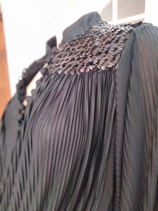 Blusa Fiesta Lentejuelas Plisada Talla Grande