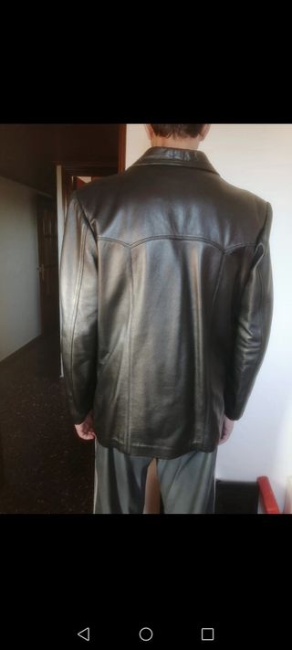 Chaqueta Piel Hombre Talla L Negra