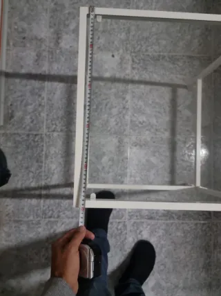 Mesa de centro cristal y metal