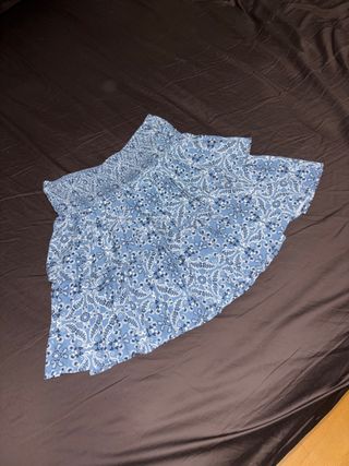 Falda estampada azul