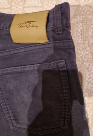 Pantalones Burberry Gris Aterciopelados