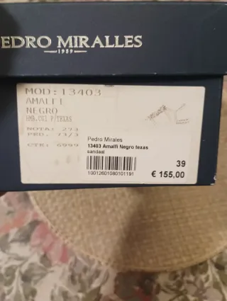 SANDALIAS NUEVAS PEDRO MIRALLES, T-39