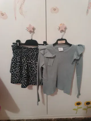 Conjunto niña Zara falda y camiseta