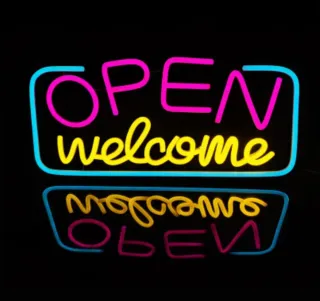 Lampada Neon LED "OPEN Welcome"