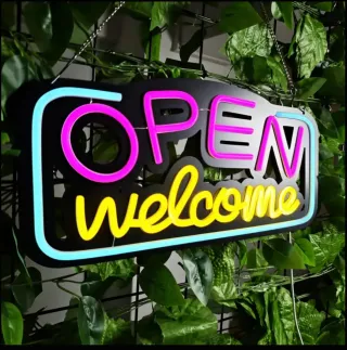 Lampada Neon LED "OPEN Welcome"