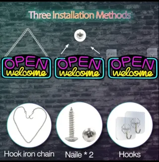 Lampada Neon LED "OPEN Welcome"