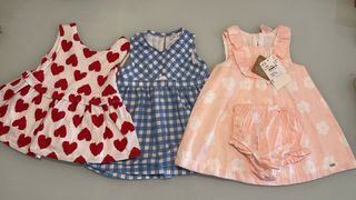 Lote 3 vestidos bebé niña