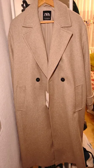 Abrigo largo Zara beige