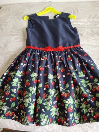 Vestido El Corte Inglés azul con cerezas