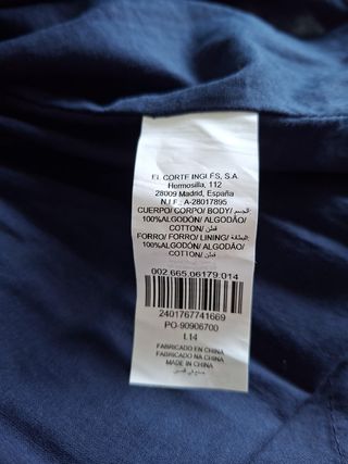 Vestido El Corte Inglés azul con cerezas