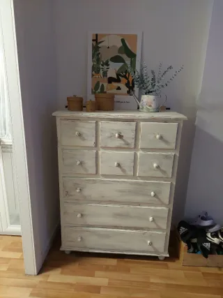 Cajonera de madera pino 9 cajones