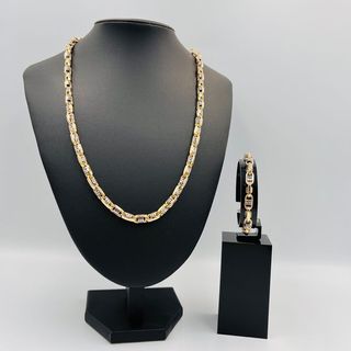 PULSERA BARBATE BARRAS BICOLOR 7MM 18k