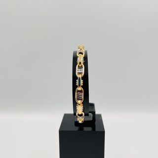 PULSERA BARBATE BARRAS BICOLOR 7MM 18k