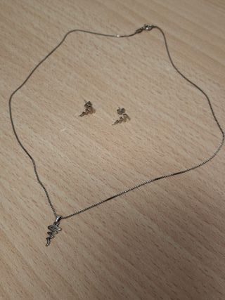 Conjunto de Pendientes y Colgante de plata. NUEVO