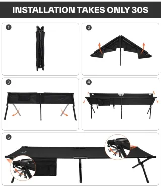 Cuna de Campamento Sportneer Negra